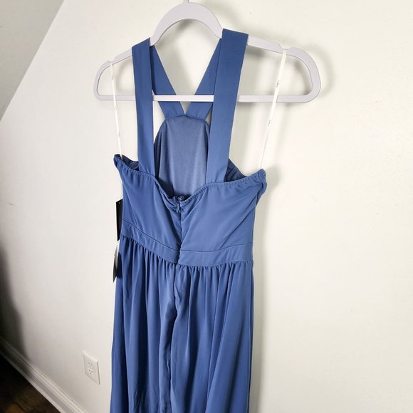 NWT Lulus Air Of Romance Blue Gown Maxi Dress Size Medium - Picture 12 of 13